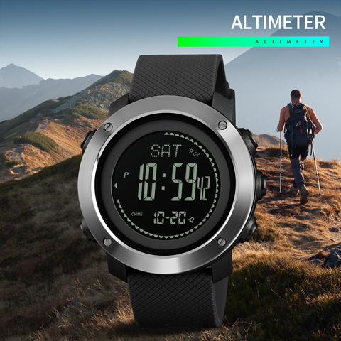 SKMEI 2022 New Altimeter Barometer Thermometer Altitude Men Digital Watches Sports Clock Climbing Hiking Wristwatch Montre Homme ► Photo 1/6