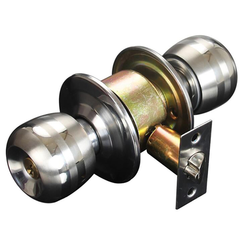 Ball Privacy Passage Door Knob, Stainless Steel Entry Door Knob with Lock, 3 Keys Door Knob Lock, Center Distance 60mm/ 70mm ► Photo 1/4