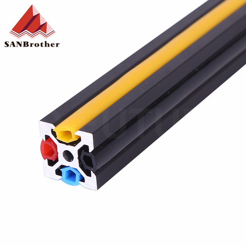 2meter 6mm flat seal 2022 aluminum profile Slot Cover / Panel Holder black/orange/blue For CNC CR-10 machine DIY parts ► Photo 1/5