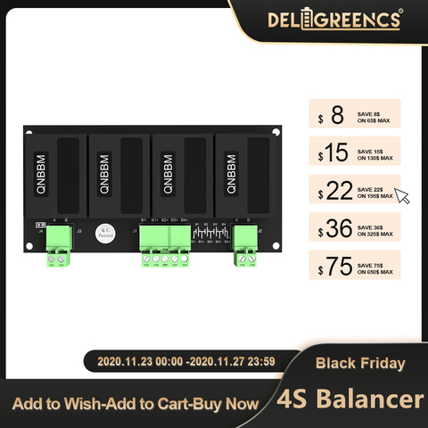 QNBBM 4S 12V Lithium Battery Equalizer Balancer BMS for Li-ion LiFePO4 LTO LiNCM LMO 18650 DIY Pack Protection ► Photo 1/6