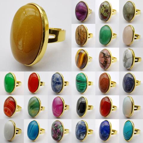 Mookaite Labradorite Unakite Epidote Amazonite Tigereye Opal Picture Stone GEM Oval Finger Ring Jewelry For Woman Gift Size 8-9 ► Photo 1/6