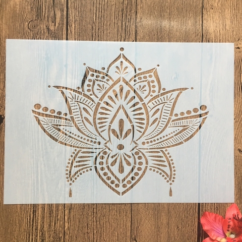 A4 29cm Lotus Flower DIY Layering Stencils Wall Painting Scrapbook Coloring Embossing Album Decorative Paper Card Template ► Photo 1/2