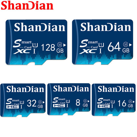 SHANDIAN TF Card 16GB 32GB 64GB Class 10 Memory Card 4GB 8GB Class 6 Smart SD Card TF Card Real Capacity For Phones/Camera ► Photo 1/6