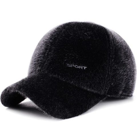 XEONGKVI New Imitation Artificial Mink Hair Baseball Cap Autumn Winter Brand Snapback Old Man Ear Protection Cap ► Photo 1/6