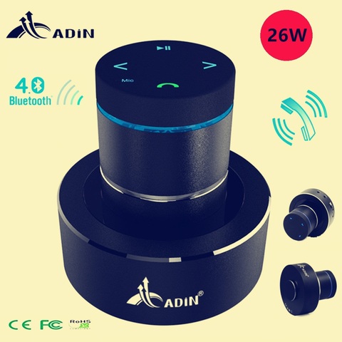 Adin 26w Vibration Speaker Bluetooth Resonance Vibration Touch Stereo Mini Portable Bass Speaker Subwoofe NFC Handsfree with Mic ► Photo 1/6
