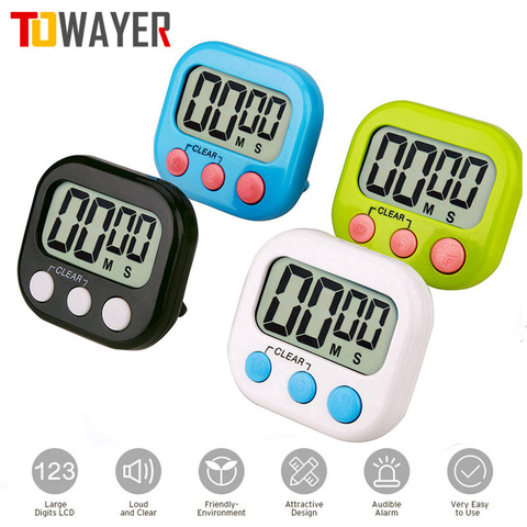 Digital Kitchen Timer Big Digits Loud Alarm Magnetic Backing Stand with Large LCD Display for Cooking Baking Sports Games ► Photo 1/6