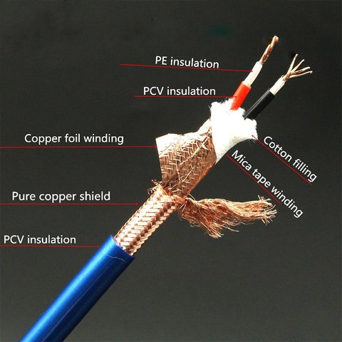 Rectangular OCC Copper Conductor High Density Shielding HIFI Audio Signal Line RCA Connection audio cables speaker bulk cables ► Photo 1/6