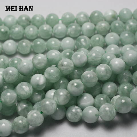 Meihan Free shipping natural gree Angelite 8mm 10mm smooth round charm gem stone beads  for jewelry making design ► Photo 1/2