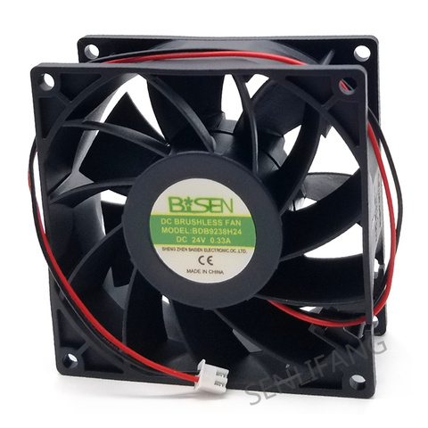 Cooling Fan 92*92*38mm BDB9238H24 24V 0.33A 2 line 2-PIN DC BRUSHLES FAN ► Photo 1/3