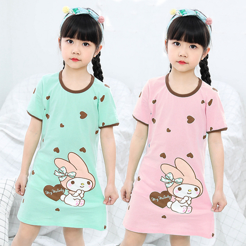 2022 Children Pajamas Summer Dresses Girls Baby Nightdress Cotton Princess Nightgowns Home Clothes Inflant Kid Cartoon Sleepwear ► Photo 1/6