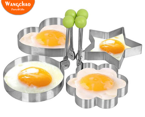 5 Shapes Stainless Steel Fried Egg Shaper Egg Mold DIY Breakfast Egg Pancake Rings Sandwich Kitchen Tools Utensil Baking Tools ► Photo 1/6
