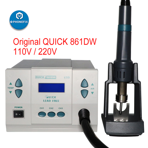 1000W 220V/110V QUICK 861DW  Lead Free Heat Gun Hot Air Soldering Station DIgital Temperature Desoldering Welding Rework Station ► Photo 1/6