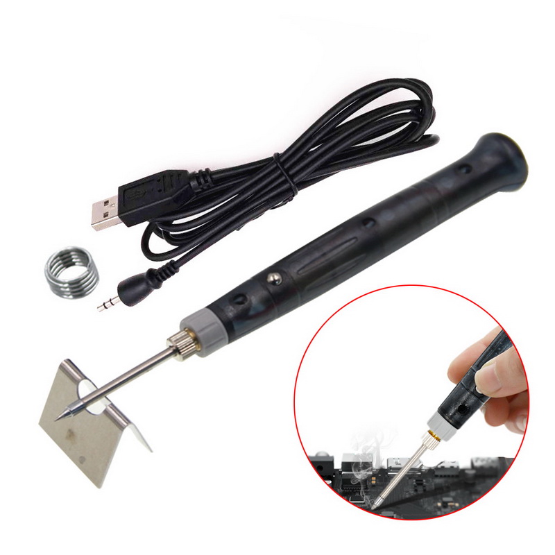 Mini Portable USB 5V 8W Electric Powered Soldering Iron Pen/Tip Touch Switch 