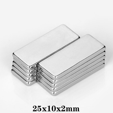 5~100PCS 25X10X2 block Strong Sheet Rare Earth Magnet 25x10x2mm Rectangular Neodymium Magnets Thickness 2 Magnetic 25*10*2 mm ► Photo 1/6