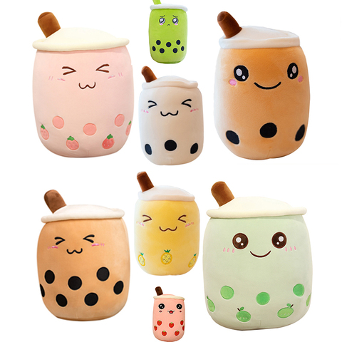 Plush Boba Tea Cup Toy Bubble Tea Pillow Cushion Cute Fruit Drink Plush Stuffed Soft Apple Pink Strawberry Milk Tea Kids Gift ► Photo 1/6