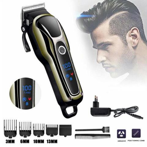 Price history & Review Kemei KM-1990 Professional Electric Clipper Rechargeable LCD Trimmer Haircut Machine Beard Electric Razor for Men EU Plug | AliExpress Seller - Loving-Life Store | Alitools.io