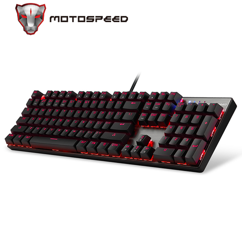 Motospeed CK104 Gaming Mechanical Keyboard Russian English Red Switch Blue Metal Wired LED Backlit RGB Dota 2 Overwatch gamer ► Photo 1/6