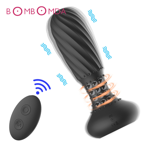 Dildo Rotating Anal Plug Vibrator Silicone Male Prostate Massage Butt Plug Anus Vibrating Adult Sex Toy For Men G-Spot Stimulate ► Photo 1/6