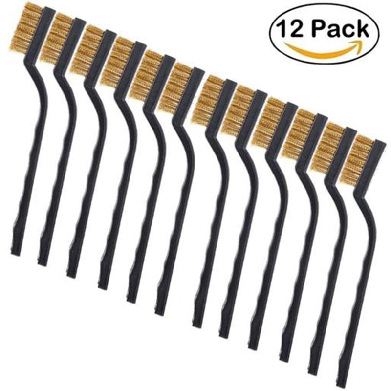 12PCS 7inch Mini Steel Brass Wire Brush Paint Rust Remover for Industrial Devices Surface/Inner Polishing Cleaning Brush ► Photo 1/4