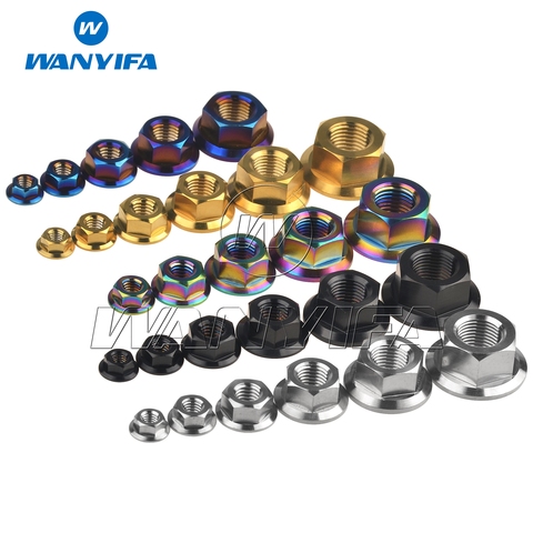 Wanyifa Titanium Nut M5 M6 M8 M10 M12 M14 M16 Flange Nuts for Bicycle Motorcycle Car ► Photo 1/6