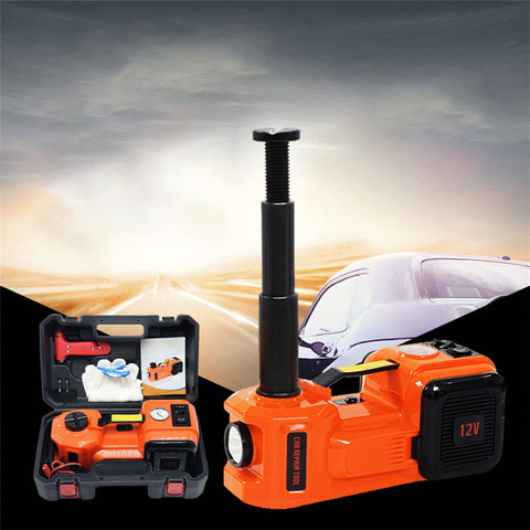 5Ton Lifting 45CM Electric Hydraulic Jack 3in1 Car Jack 150W DC12V Potable Tire Repair Tool With Inflator Pump Led Light Hammer ► Photo 1/6