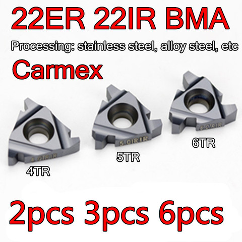 22ER 4TR 5TR 6TR BMA 2pcs 3pcs 22IR 4TR 5TR 6TR  BMA 2pcs 3pcs Carmex carbide insert Processing stainless steel and steel ► Photo 1/2