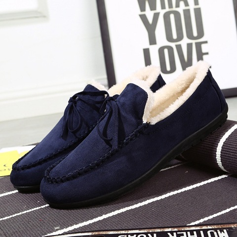 Winter Men Plush Warm Shoes Zapatos De Hombre Fashion Sneakers Man Casual Loafers Europe Brand Design Slip-on Flock Best Sellers ► Photo 1/6