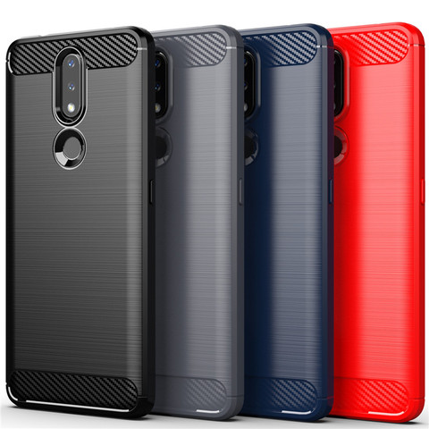 For Nokia 2.4 Case For Nokia 2.4 Cover Carbon Fiber Style Shockproof Soft Silicone Back Protective Phone Bumper For Nokia 2.4 ► Photo 1/6