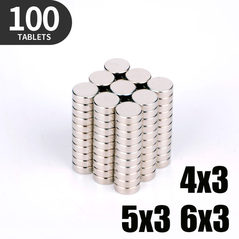 50 100PCS/Lot 4x3 5x3 6x3mm Magnet Hot Small Round Magnet Strong magnets Rare Earth Neodymium Magnet ► Photo 1/6