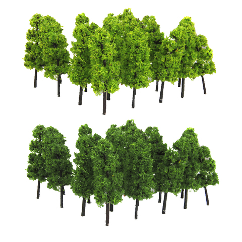 20Pcs Pagoda Model Trees Train Railroad Scenery Layout Diorama Garden Park Decor Accessory Dark & Light Green 1/100 HO OO Scale ► Photo 1/6