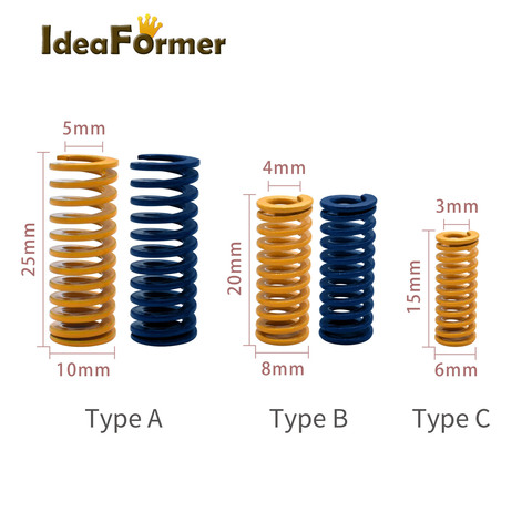 3D printer parts hot bed glass platform leveling spring length 15/20/25mm outer diameter 6/8/10mm ID 3/4/5mm for 3D printer ► Photo 1/6