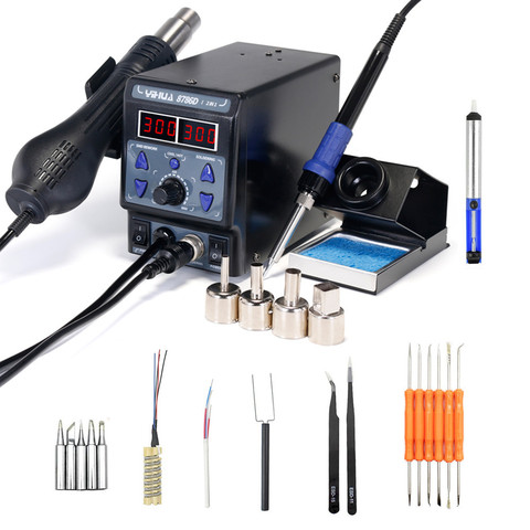 8786D Hot Air Soldering Station Double Digital Display Cool Hot Air Gun Soldering Iron 2 in 1 Rework Station ► Photo 1/6