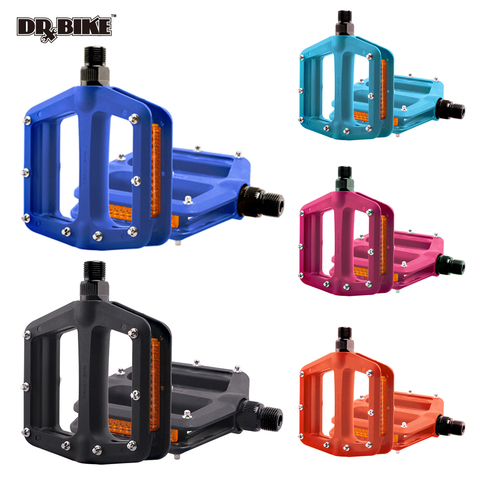 Nylon Bicycle Pedals Ultralight Flat Platform Bike Pedals for Mountain Bike 9/16'' Cycling Sealed DU Bearing Pedals ► Photo 1/6