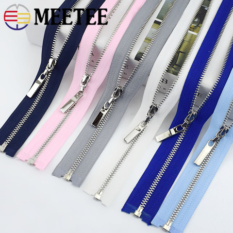 2/5pc Meetee 3# Metal Zipper 40/50/60/70cm Open-end Auto Lock Zip for Sewing Bag Bagpack Jacket Jeans Skirt Garment Accessories ► Photo 1/6