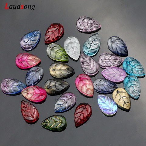 10-50Pcs Leaves Shape Lampwork Beads Gradient Multicolor Glass Beads For Jewelry Making DIY Necklace Bracelet Charms Accessories ► Photo 1/6