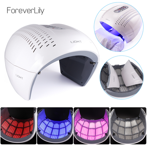 Round Foldable 4 Color PDT LED Photon Light Therapy Facial Mask Skin Rejuvenation  Acne Remover Anti Wrinkle Beauty Equipment ► Photo 1/6