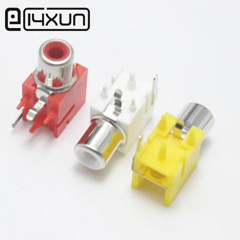 4pcs New 1Pole 2Pin RCA Female Audio Video Plug AV Connector Socket Connector AV-8.4-9 White / Red / Yellow PCB Parts ► Photo 1/6