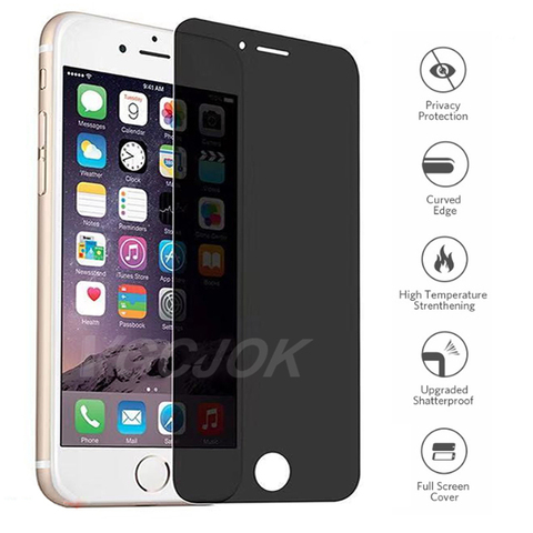 Full Cover Private Screen Protector For iPhone 6 7 8 Plus SE 2022 Antispy Tempered Glass For iPhone 11 X XS MAX XR Privacy Glass ► Photo 1/6