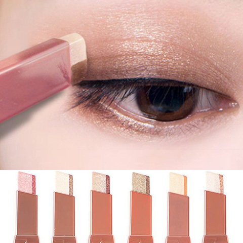 Professional 2 In 1 Double Color Gradient Velvet Shadow Stick Eye Makeup Waterproof Lasting Shimmer Metallic Eyeshadow Makeup ► Photo 1/6