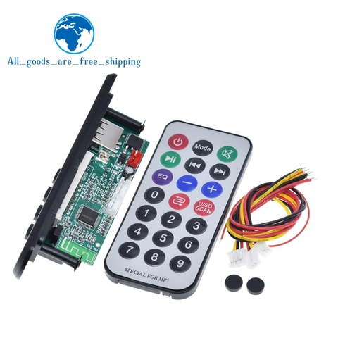 TZT Newest Arrival  Wireless Bluetooth 12V MP3 WMA Decoder Board Audio Module USB TF Radio For Car accessories ► Photo 1/6