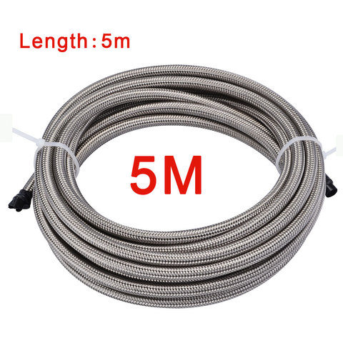 Length 5M  AN3 AN4 AN6 AN8 AN10 Racing Hose 304 Stainless Steel Braided PTFE Brake Hose Fuel Oil Line Oil Cooler Hose Pipe ► Photo 1/6