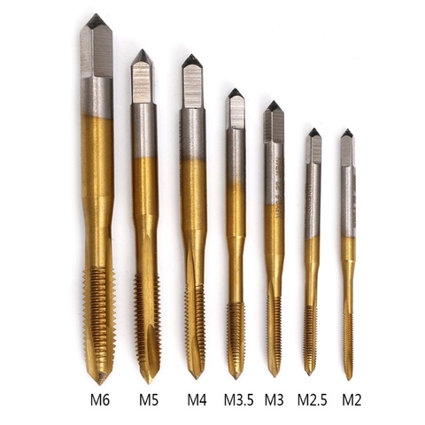 M2/M2.5/M3/M3.5/M4/M5/M6 HSS Metric Straight Flute Thread Screw Tap Plug Tap ► Photo 1/6