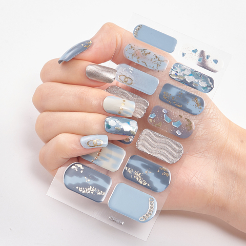 Patterned Nails With Creative Nail Polish Nail Art Stickers 2022 Women Salon Full Beauty Sticker For Nails Nail Accesoires ► Photo 1/6