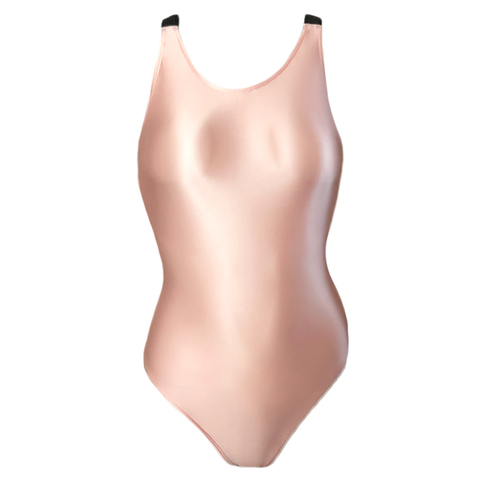 XCKNY Women's one piece swimsuit sexy cover belly high fork strap casual swimsuit glossy liquid oily Japanese swimsuit ► Photo 1/6