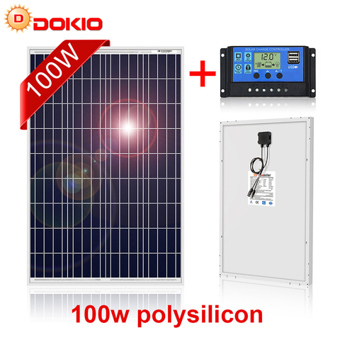 Dokio 100W Polycrystalline Silicon Solar Panel China 18V 1012x660x30MM Size Panel Solar Top quality Solar Battery China ► Photo 1/6