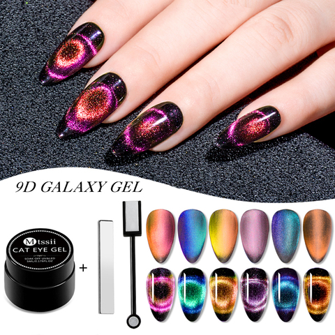 Mtssii 5ml 9D Galaxy Cat Eyes Led Gel Nail Polish Chameleon Magnetic UV Nail Varnish Nail Art Shiny Gel Need Black Base Coat ► Photo 1/6