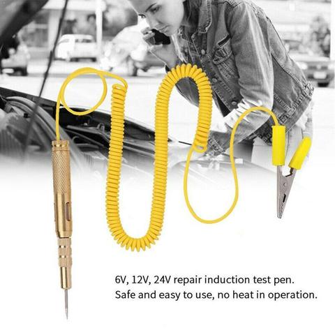 Diagnostic Tools 6V 12V 24V Copper Auto Car Light Circuit Pen Tester Detector Voltage Probe Test Light System Test Lamp U1G7 ► Photo 1/6