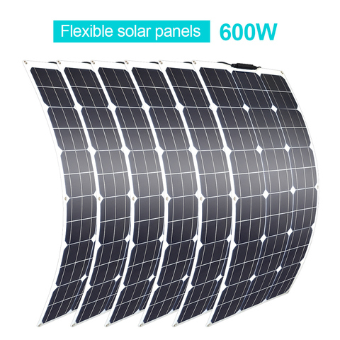 Flexible Solar Panel 100w 200w 300w 400w 500w 600w 1000w for RV Boat Car Home 12V 24V Battery Charger ► Photo 1/6