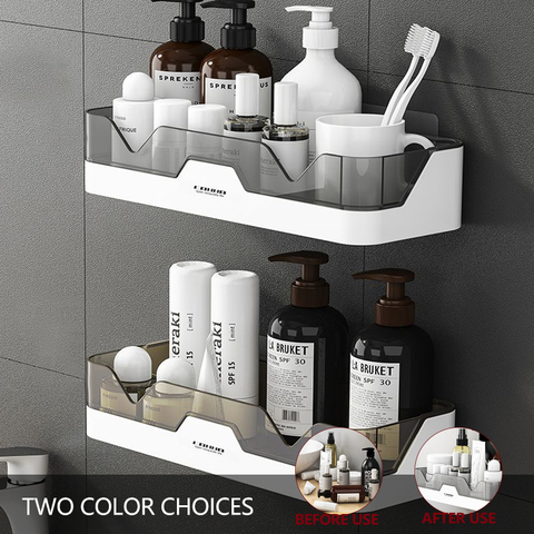 Plastic Shelf Storage Rack for Bathroom, Shampoo Holder Shower Shelves Cosmetic Rack Home Organizer Kitchen Storage Accessories ► Photo 1/6