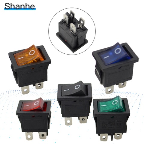 5pcs  illuminated rocker switch,4 pins,with lamp,ON-OFF ► Photo 1/6